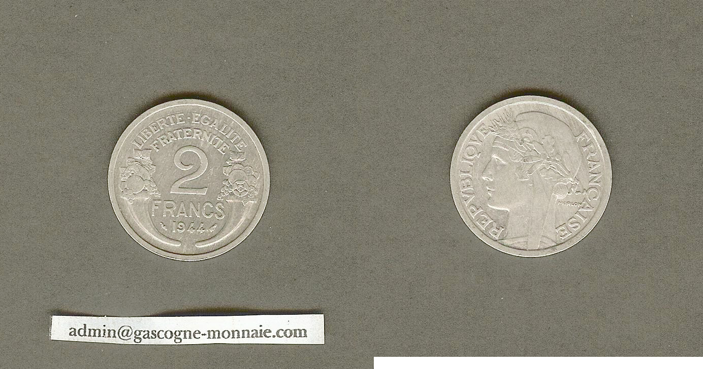 2 francs Morlon 1944 SUP-